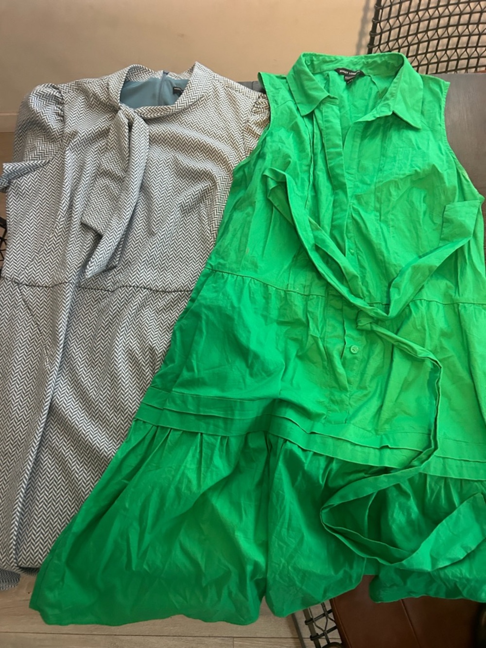 Maggy London dresses green and blue striped